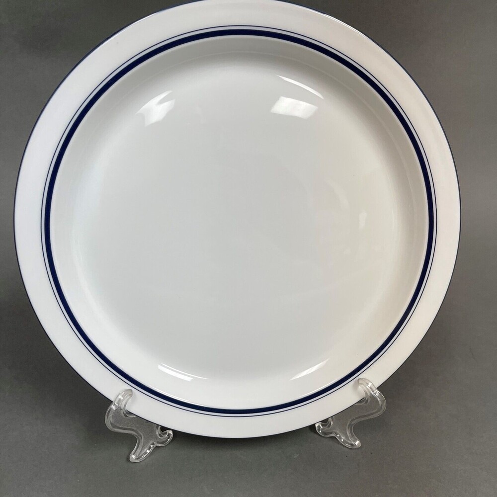 Dansk Bistro Christianshav Blue‎ Trim Dinner Plate White 10.5"